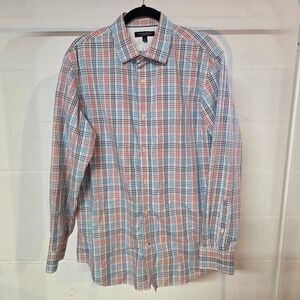 Banana Republic Non Iron Slim Fit‎ Plaid Dress Shirt Men Large Office  Casual